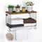 Wood & Metal Wall Mounted Bathroom Towel Rack with 6 Hooks